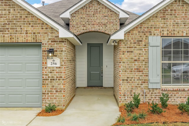 property entrance featuring a garage