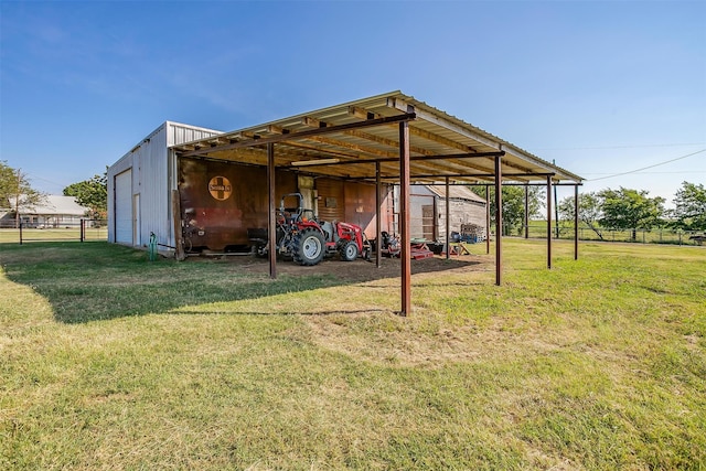 exterior space with a yard