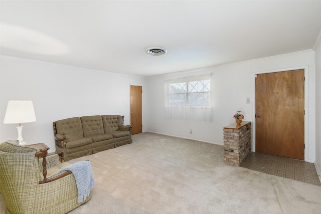 carpeted living room featuring ceiling fan, wooden walls, and a textured ceiling