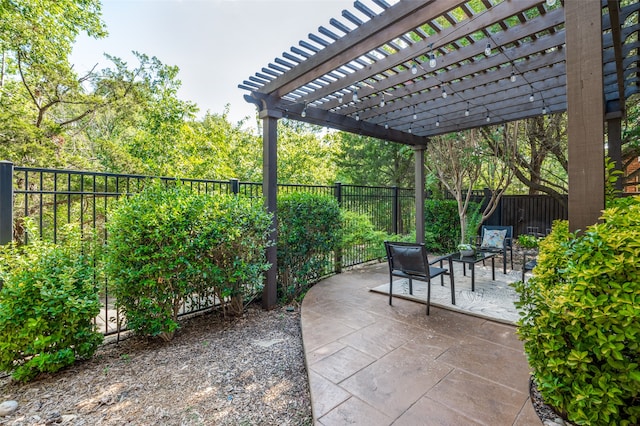 view of patio / terrace with a pergola