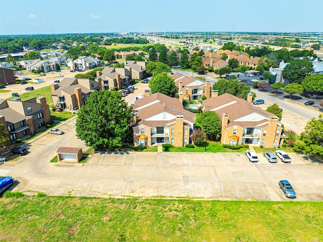 aerial view with a residential view