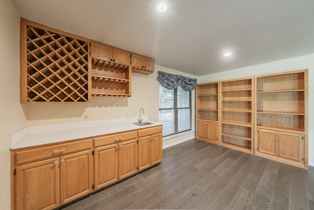 kitchen featuring dark hardwood / wood-style floors and sink