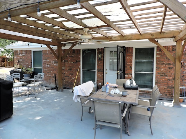 view of patio with a pergola