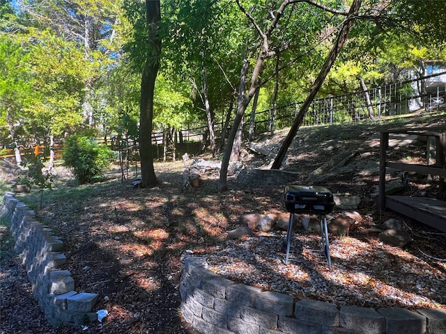 view of yard featuring fence