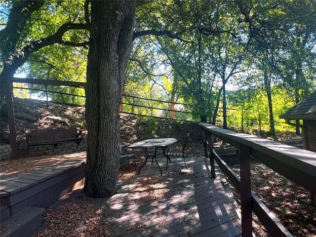 wooden terrace with fence