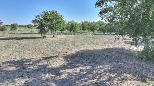 view of yard with a rural view