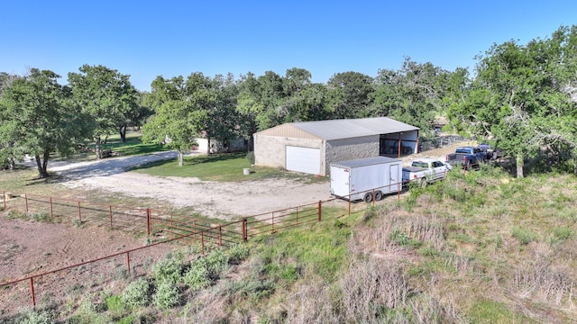 exterior space with a rural view