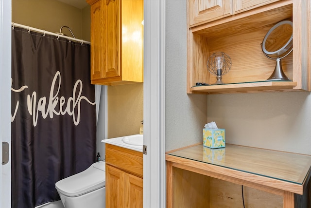 bathroom featuring toilet and vanity