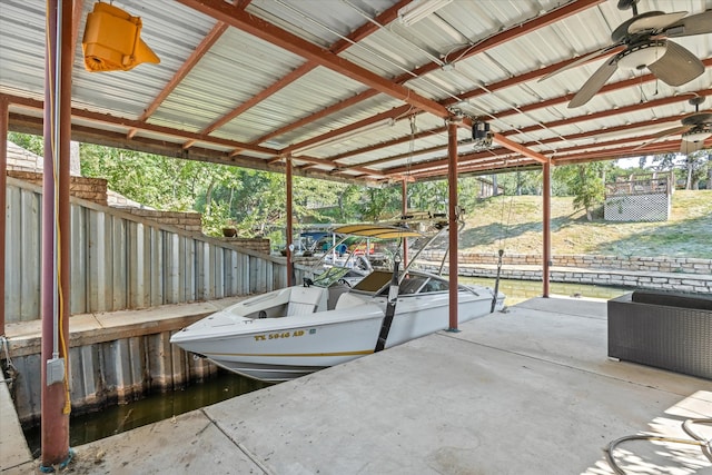 view of dock area