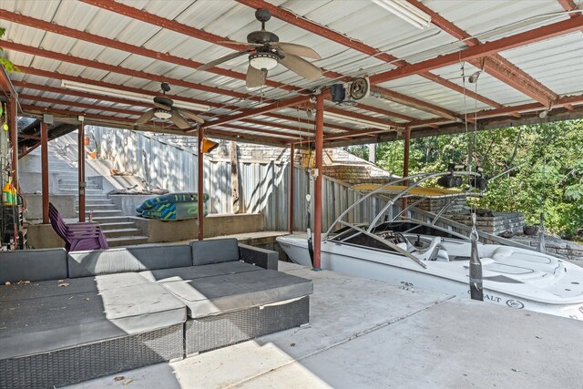 view of patio / terrace with ceiling fan