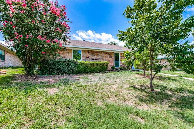 view of front of property featuring a front yard