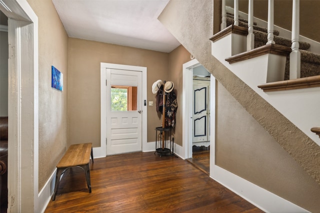 foyer with hardwood / wood-style flooring