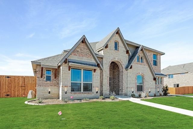 view of front facade with a front yard