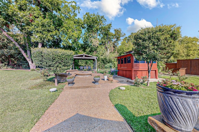 view of yard featuring a gazebo