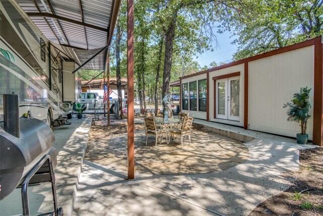 view of patio / terrace featuring french doors