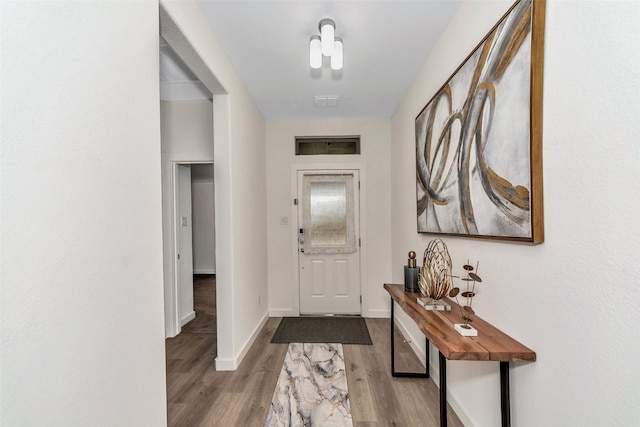 entrance foyer featuring hardwood / wood-style flooring