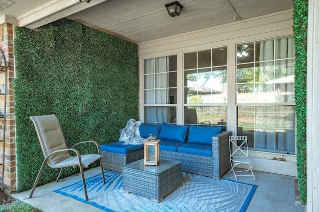 view of patio featuring an outdoor living space