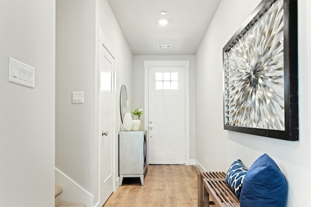 entryway featuring light hardwood / wood-style floors