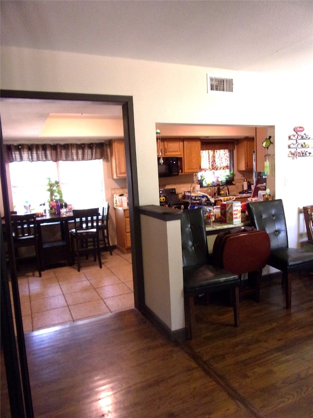 interior space with light hardwood / wood-style flooring