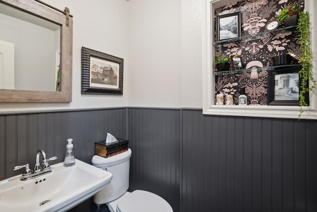 bathroom featuring sink and toilet