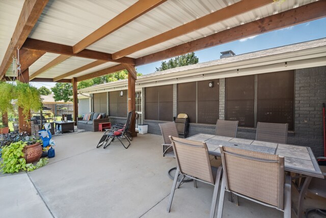 view of patio / terrace with an outdoor hangout area