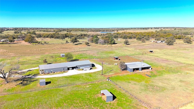 aerial view featuring a rural view