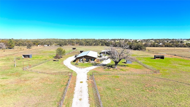 bird's eye view featuring a rural view