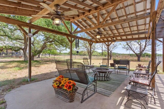 view of patio / terrace with ceiling fan