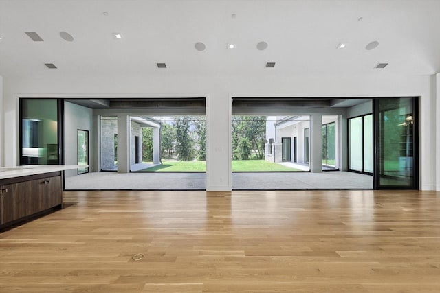 interior space with light hardwood / wood-style flooring