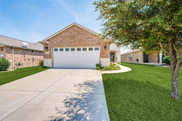 6726 Hickory Creek Dr, Frisco, TX 75036 - single story home featuring a front lawn, brick siding, driveway, and an attached garage