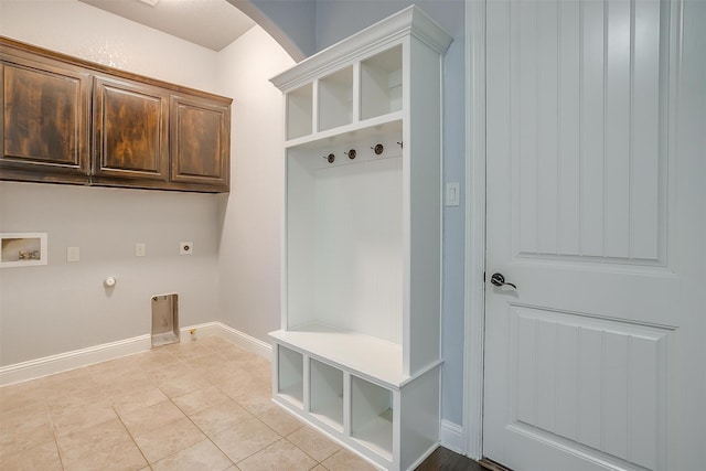 mudroom featuring light tile patterned flooring