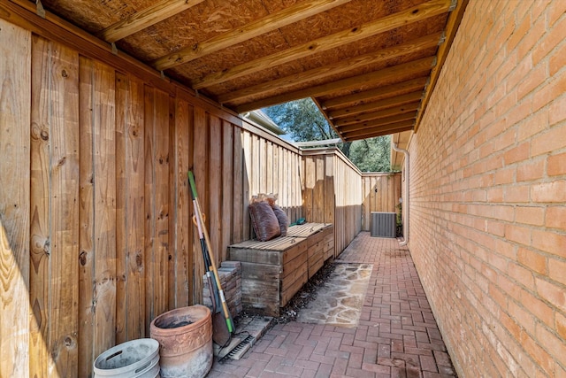 view of patio featuring central AC unit