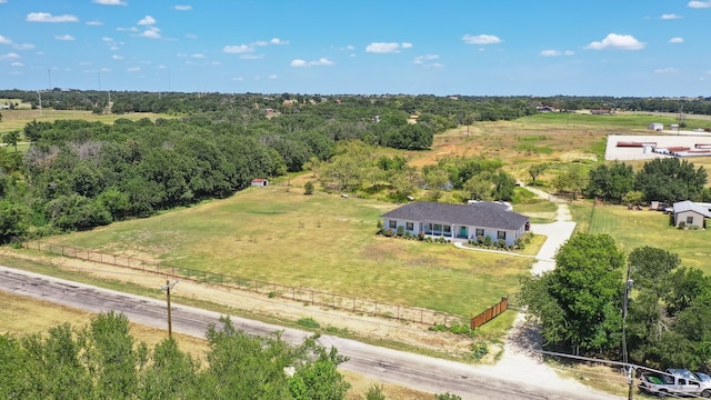 drone / aerial view with a rural view