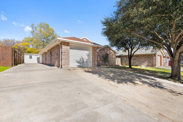 ranch-style home with a garage