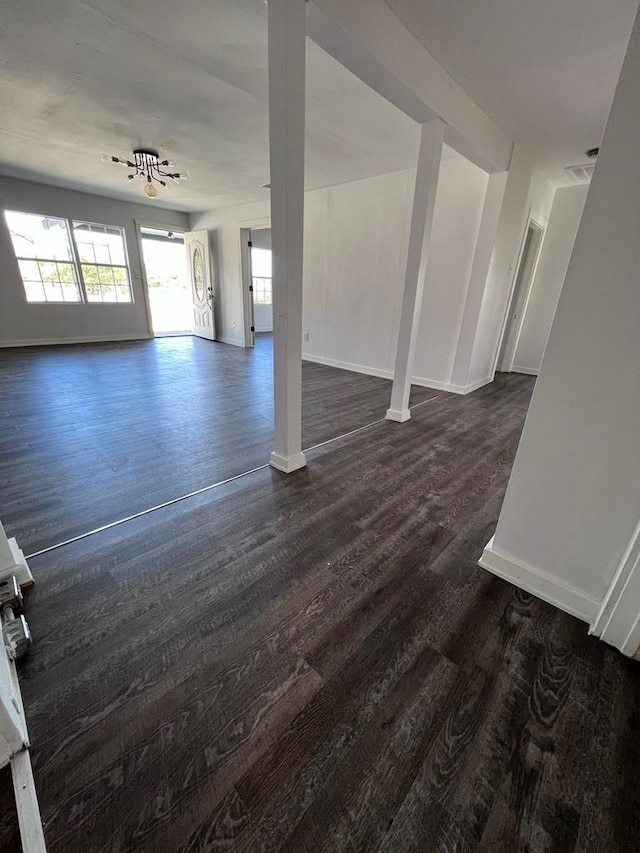 interior space featuring dark wood-type flooring