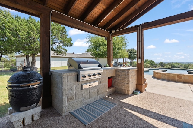 view of patio featuring grilling area and area for grilling