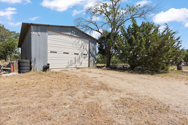 view of garage