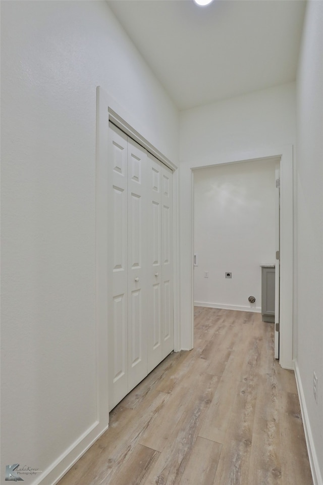 hall featuring light wood-type flooring