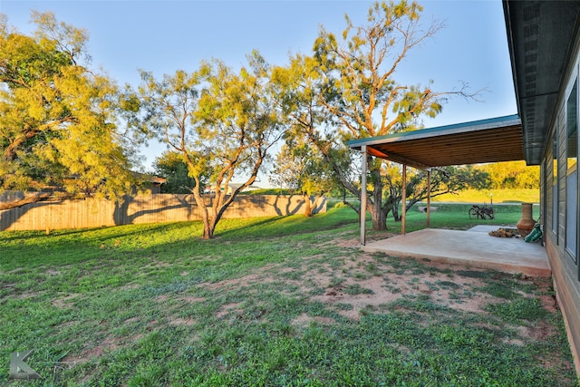 view of yard featuring a patio area