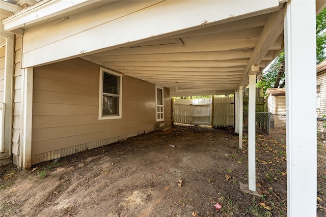 view of patio featuring a carport