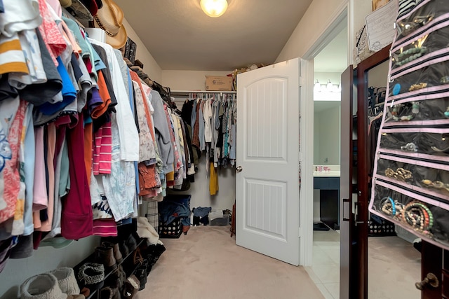 view of walk in closet