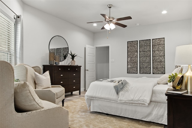 bedroom featuring ceiling fan