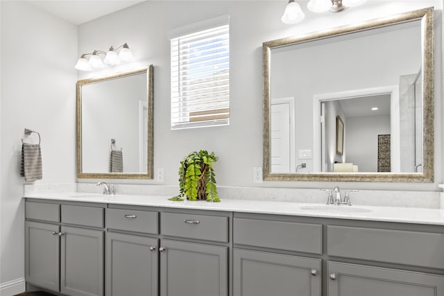 bathroom with double sink vanity