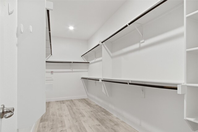 walk in closet featuring light wood-type flooring