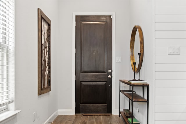 entrance foyer with hardwood / wood-style flooring