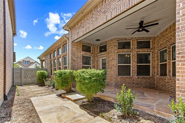 view of patio / terrace with ceiling fan