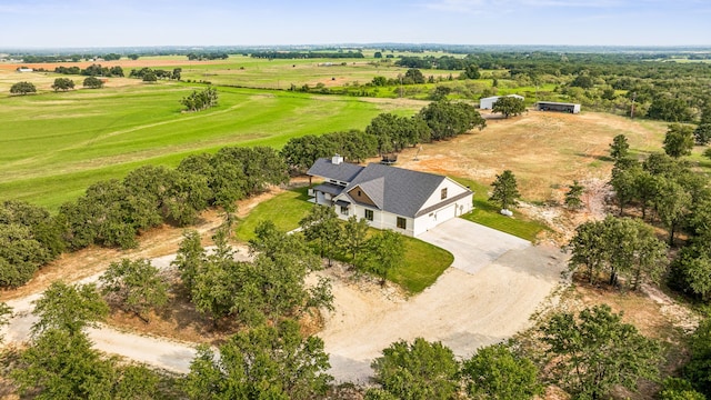 drone / aerial view with a rural view