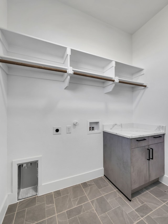 laundry room featuring hookup for a gas dryer, hookup for a washing machine, and hookup for an electric dryer