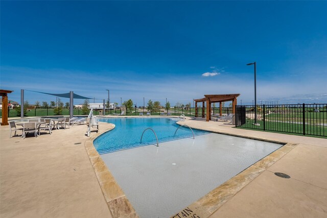 view of pool featuring a patio