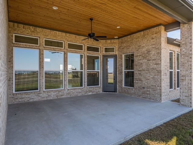 view of patio / terrace featuring ceiling fan